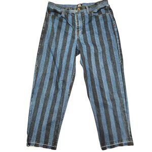 BDG Urban Outfitters Women's Striped Straight Cropped Jeans 32W 100% Cotton
